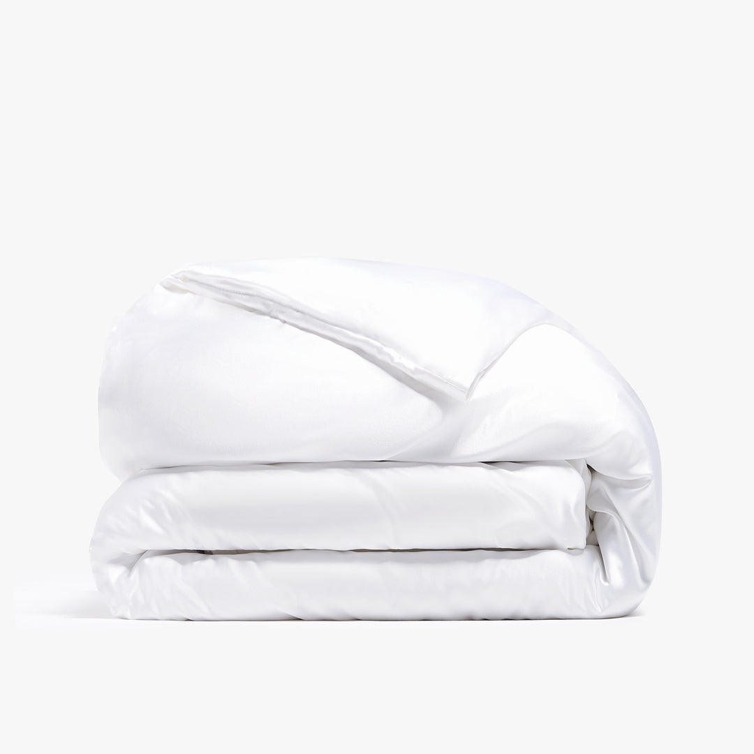 Biohack World White Silk Duvet Cover