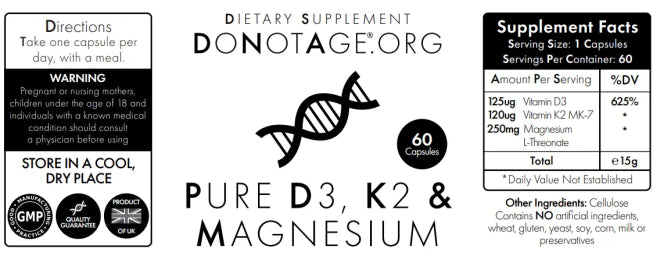 DoNotAge Pure Vitamin D3, K2 & Magnesium